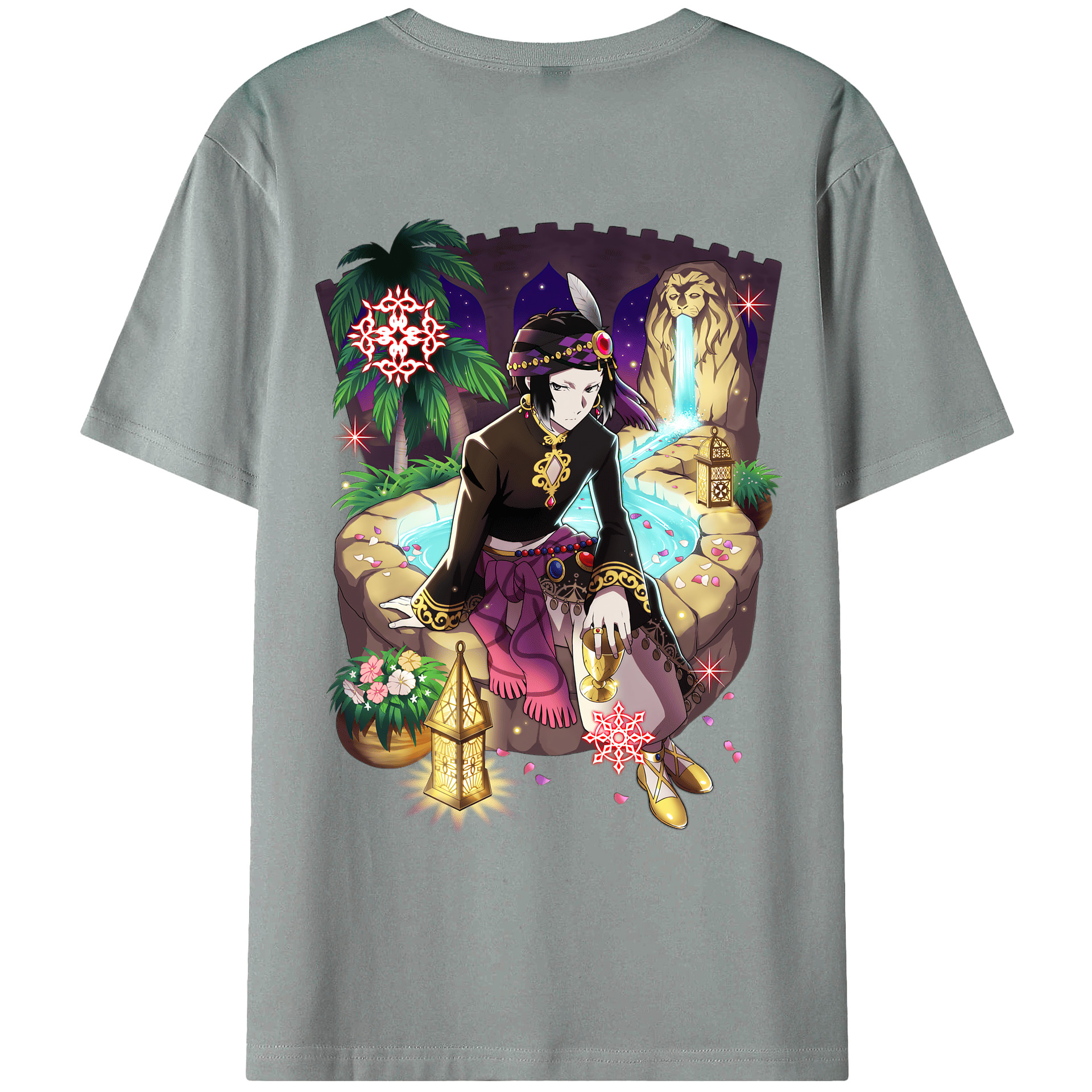 （画像用） 文豪ストレイドッグス Bungo Stray Dogs 綿100％ メンズ半袖Tシャツ（バックプリント） 通気性